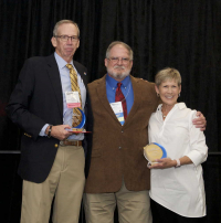 Jim Welch and Caryl Griffin from the Elizabeth R. Griffin Foundation with the new ABSA president, Pat Condreay, PhD, RBP, 2017 ABSA International Conference