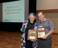 Rebar, Richard, RBP, CBSP and Dee Zimmerman with thier awards, 2017 ABSA International Conference