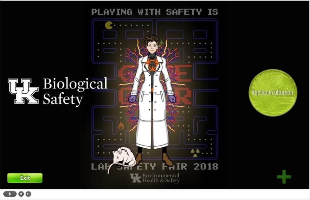 2018 Biosafety Promotional Item Award, 1st Place: The Hall of Horrors-Safety Video Game, Holley Trucks, University of Kentucky