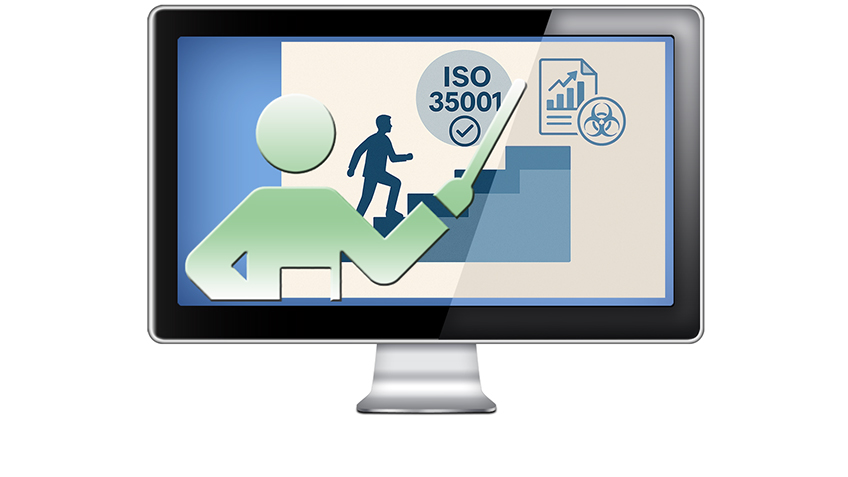 Graphic for Webinar 1V. ISO35001: A Stepwise Process to Assess and Improve Biorisk Management Program